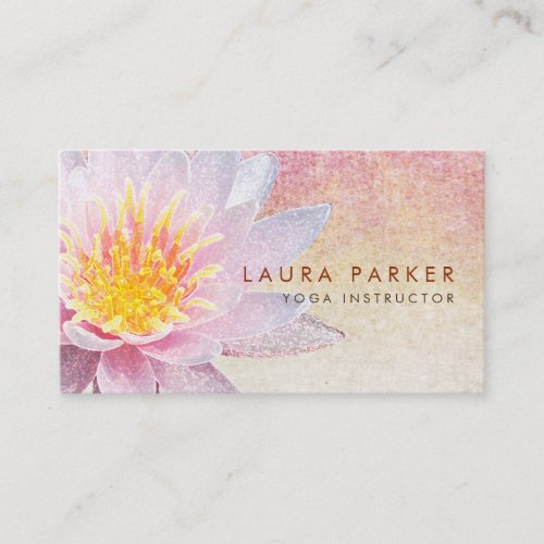 Lotus Flower Watercolor Healing Meditation Yoga Business Card