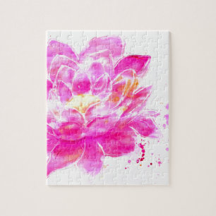 Lotus Flower Watercolor Jigsaw Puzzle