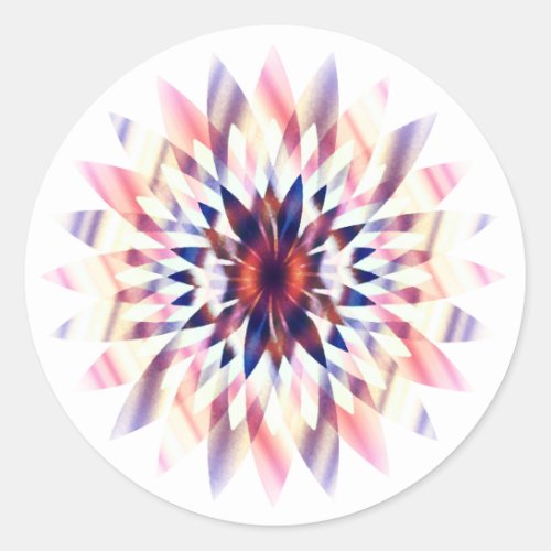 Lotus Flower Watercolor  Logo Healing Yoga Classic Round Sticker
