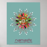 Lotus Flower Watercolor Namaste Yoga Meditation Po Poster at Zazzle