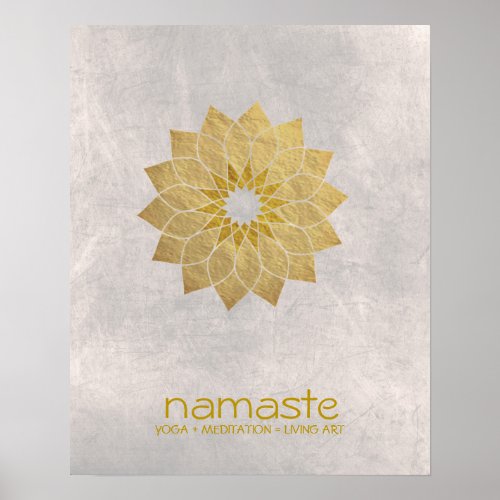 Lotus Flower Watercolor Namaste Yoga Meditation Poster