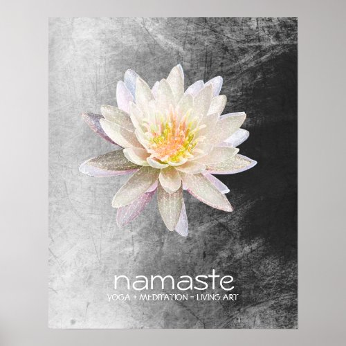 Lotus Flower Watercolor Namaste Yoga Meditation Poster