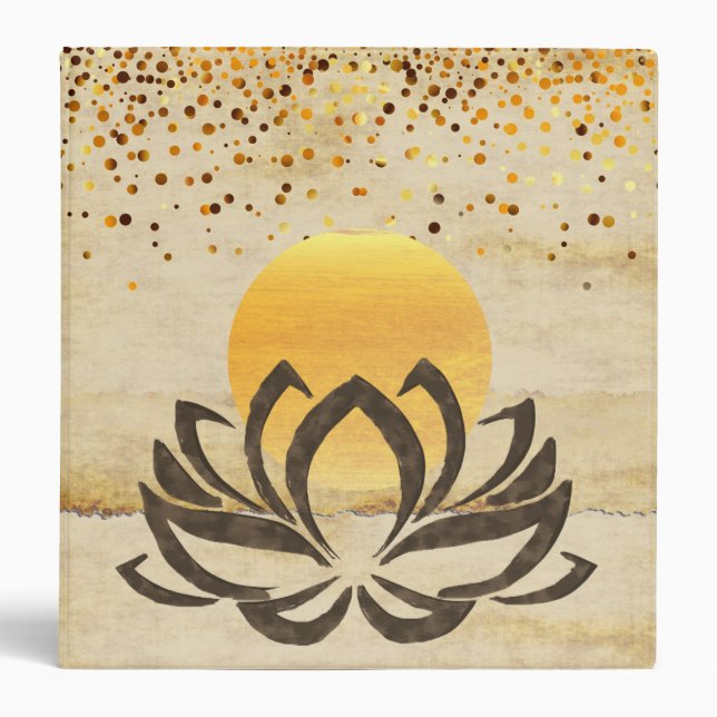 Lotus Flower Watercolor Wedding Bride Binder (Front)