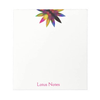 Lotus Flower Watercolor Yoga Instructor Holistic Notepad by tsrao100 at Zazzle