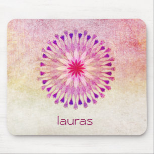 Lotus Flower Watercolor Yoga Meditation Mouse Pad