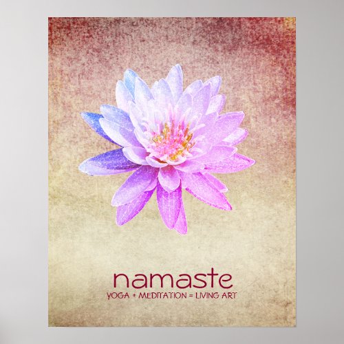 Lotus Flower Watercolour Purple Yoga Meditation  Poster