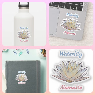 Lotus Flower Waterlily Namaste Floral Sticker