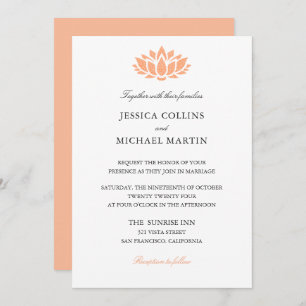 Lotus Flower Wedding Invitation Card
