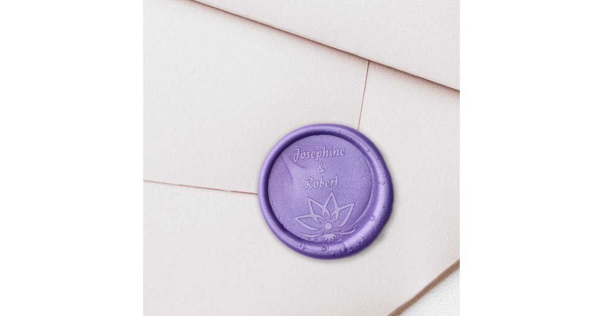 Lotus Flower, Wedding Wax Seal Stamp | Zazzle