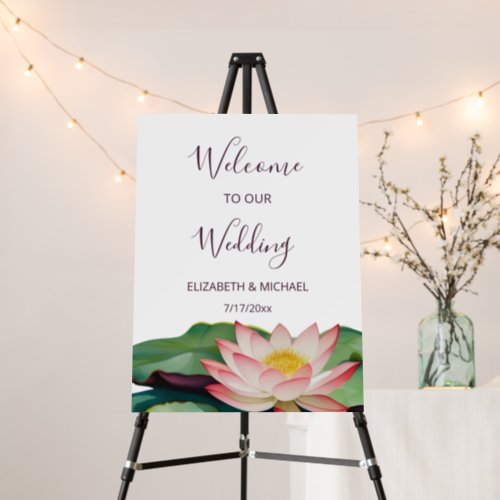 Lotus Flower Wedding Welcome Foam Board