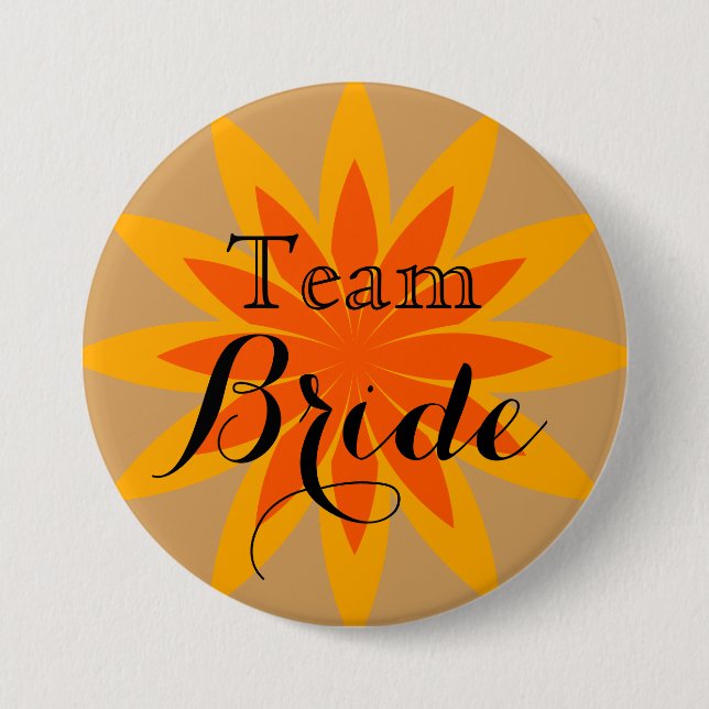 Lotus flower Weedding Team Bride Button (Front)