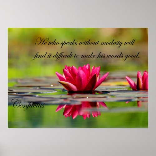 Lotus Flower with Confucius Poster