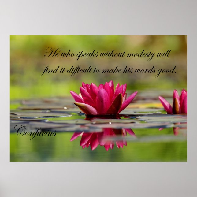 Lotus Flower with Confucius Poster (Front)