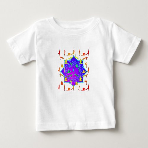 Lotus Flower With Yoga Poses Baby T_Shirt