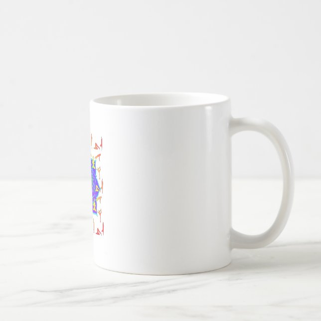 Lotus Flower With Yoga Poses Coffee Mug (Right)