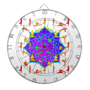 Lotus Flower With Yoga Poses Dartboard