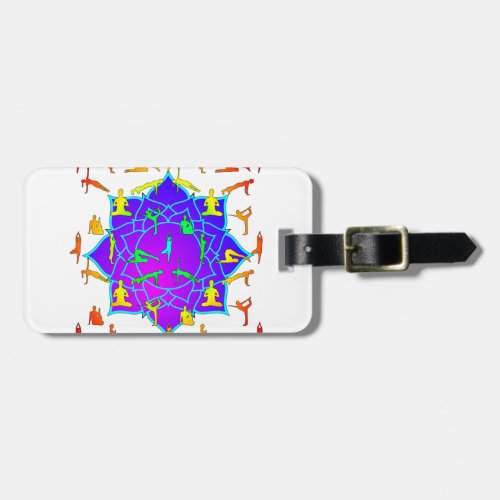 Lotus Flower With Yoga Poses Luggage Tag