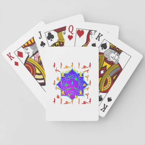 Lotus Flower With Yoga Poses Playing Cards