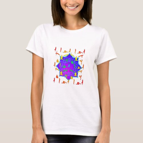 Lotus Flower With Yoga Poses T_Shirt