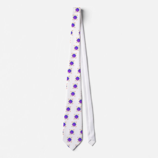 Lotus Flower With Yoga Poses Tie (Front)
