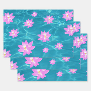 Lotus Flower Wrapping Paper Sheets