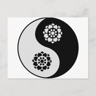 Lotus Flower Yin Yang Postcard