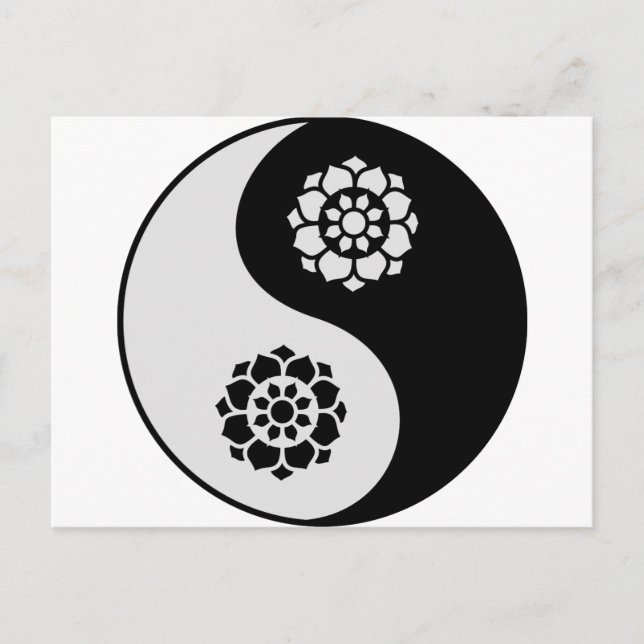 Lotus Flower Yin Yang Postcard (Front)