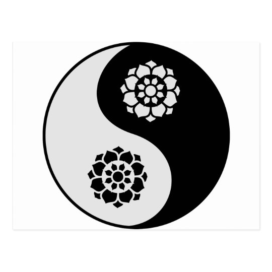 Lotus Flower Yin Yang Postcard 