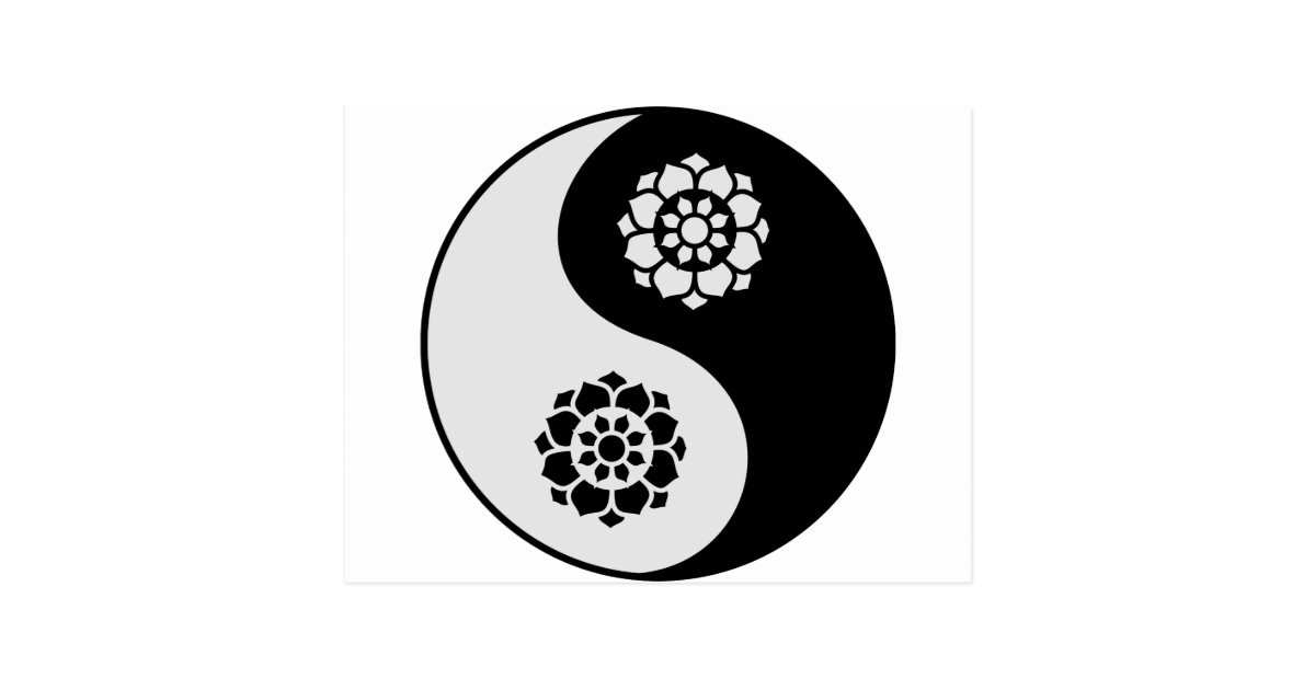 Lotus Flower Yin Yang Postcard | Zazzle.com