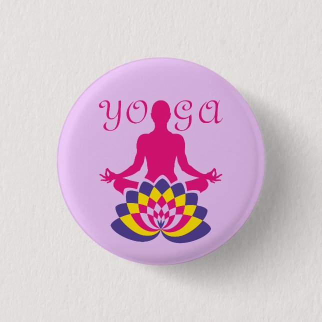 Lotus Flower Yoga Button (Front)