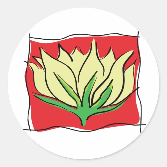 Lotus Flower Yoga Classic Round Sticker (Front)