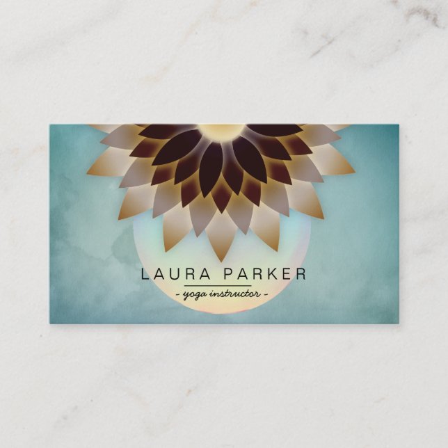Lotus Flower Yoga Instructor Meditation Holistic Business Card (Front)