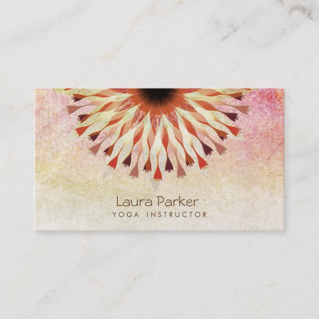 Lotus Flower Yoga Instructor Meditation Holistic Business Card (Front)