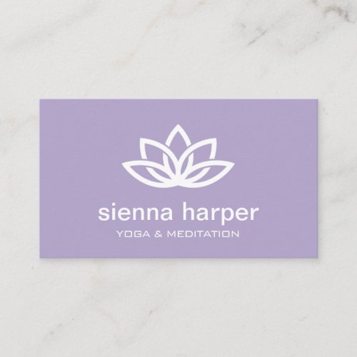 Lotus Flower Yoga Instructor Purple Business Card