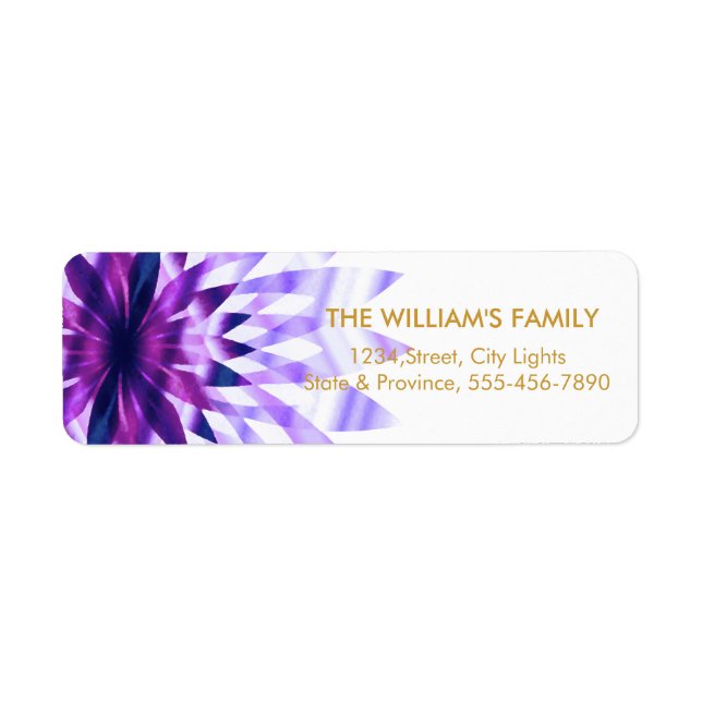 Lotus Flower Yoga Meditation Floral  Purple Label (Front)