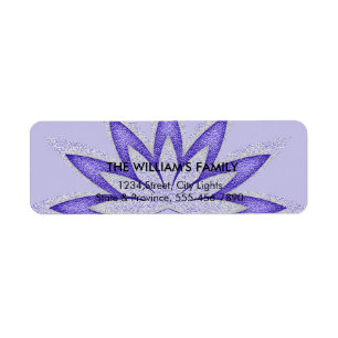 Lotus Flower Yoga Meditation Floral Purple Label