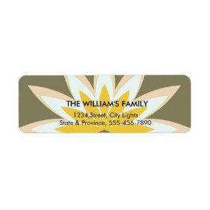 Lotus Flower Yoga Meditation Floral Yellow Label