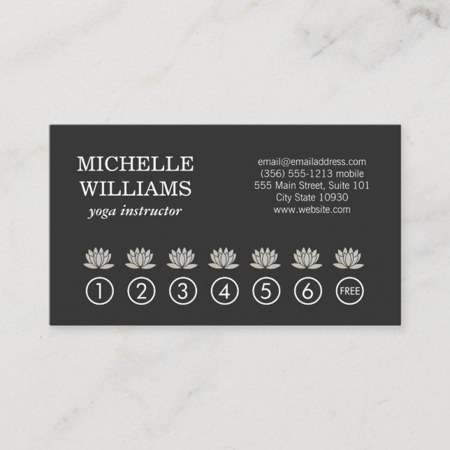 Lotus Flower / Yoga Meditation Punch Card (Front)