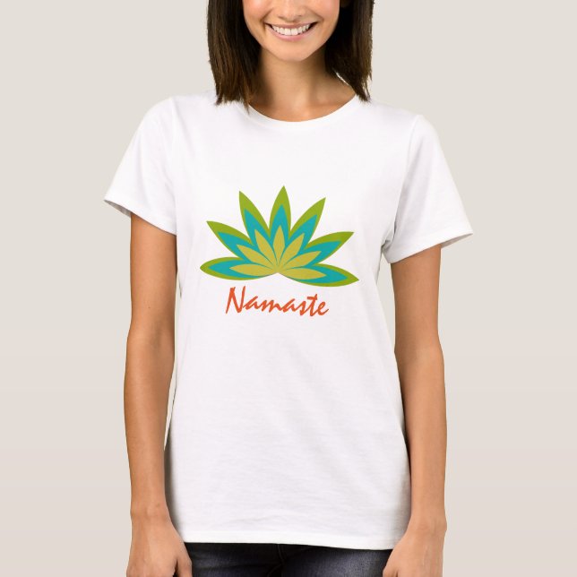 Lotus Flower Yoga Meditation Teacher Health T-Shirt (Front)