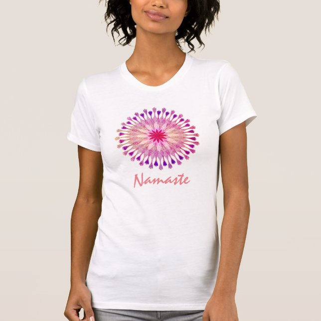 Lotus Flower Yoga Meditation Teacher T-Shirt (Front)