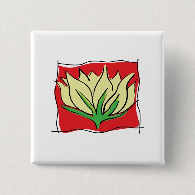 Lotus Flower Yoga Pinback Button (Front)