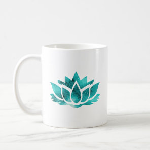 Lotus Flower Yoga Spiritual Dreamy Teal Colorful  Coffee Mug