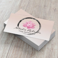 Lotus Flower Zen Circle Yoga Instructor Wellness Business Card