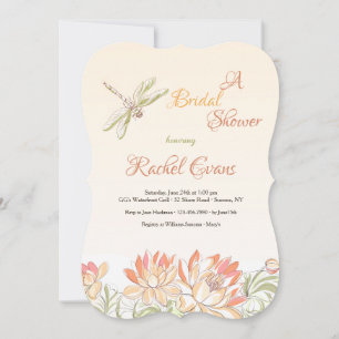 Lotus Flowers and Dragonfly Invitation