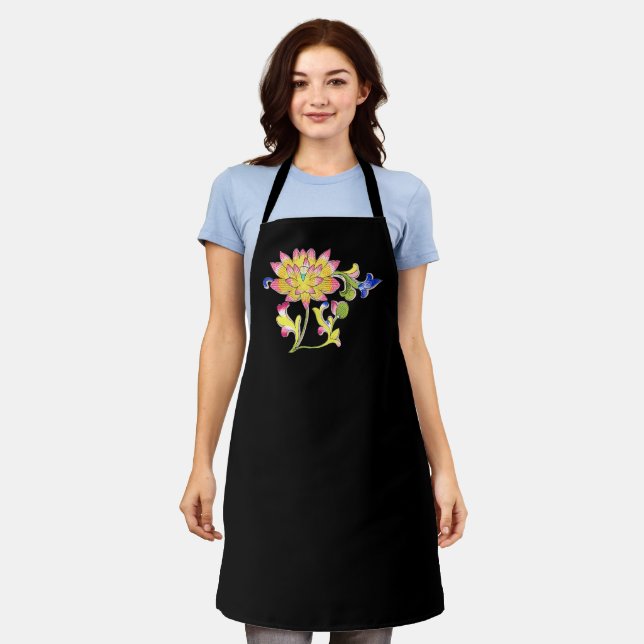 Lotus Flowers and Vine Apron (Worn)