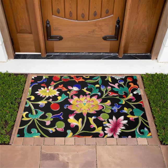 Lotus Flowers and Vine Doormat (Outdoor)
