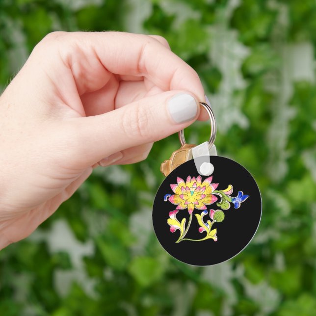 Lotus Flowers and Vine Keychain (Hand)