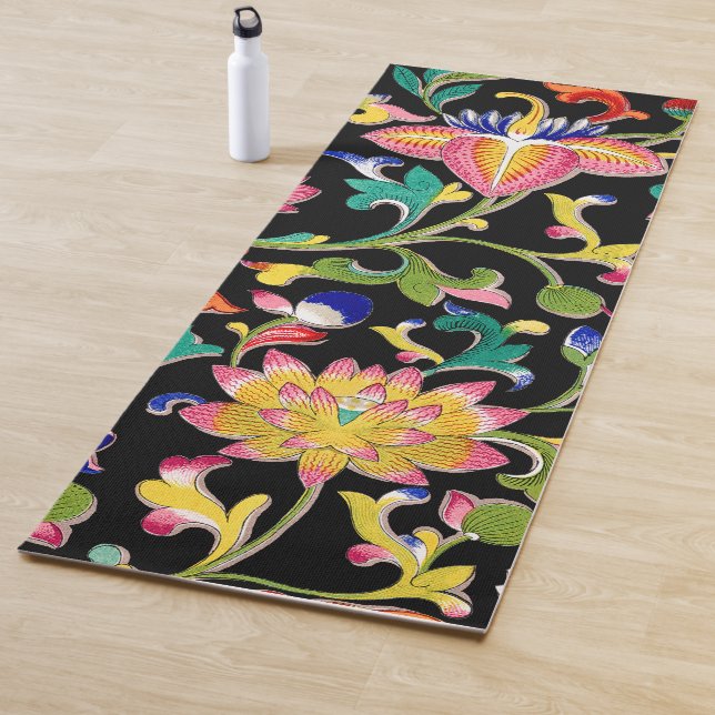Lotus Flowers and Vine Yoga Mat (In Situ)