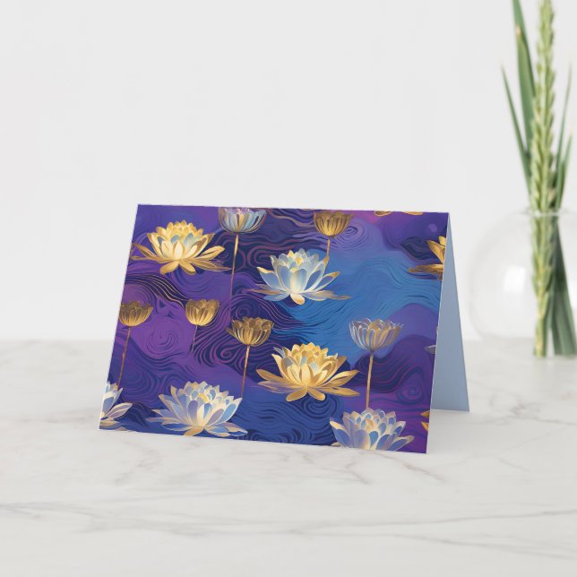 lotus flowers greeting card (Front)