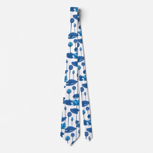 lotus flowers neck tie (Front)